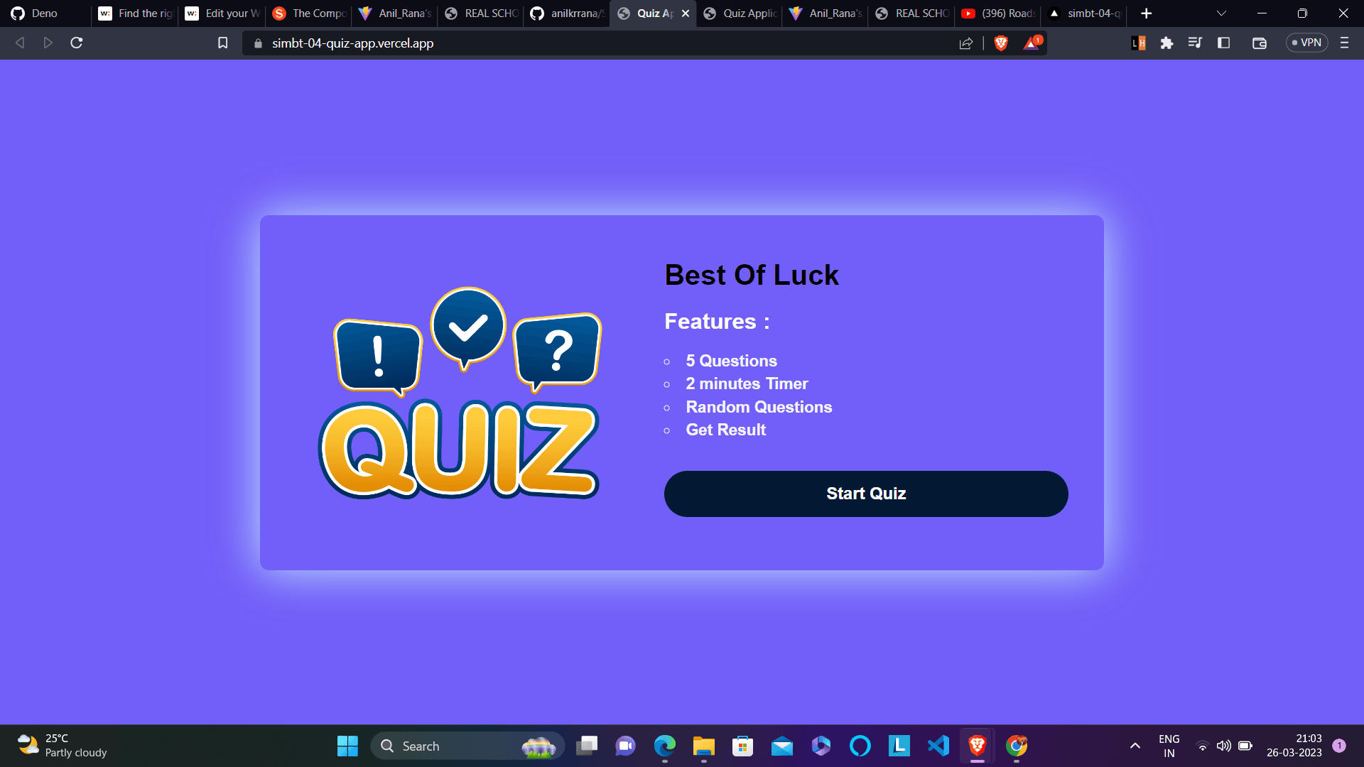 Interactive Quiz Web Application